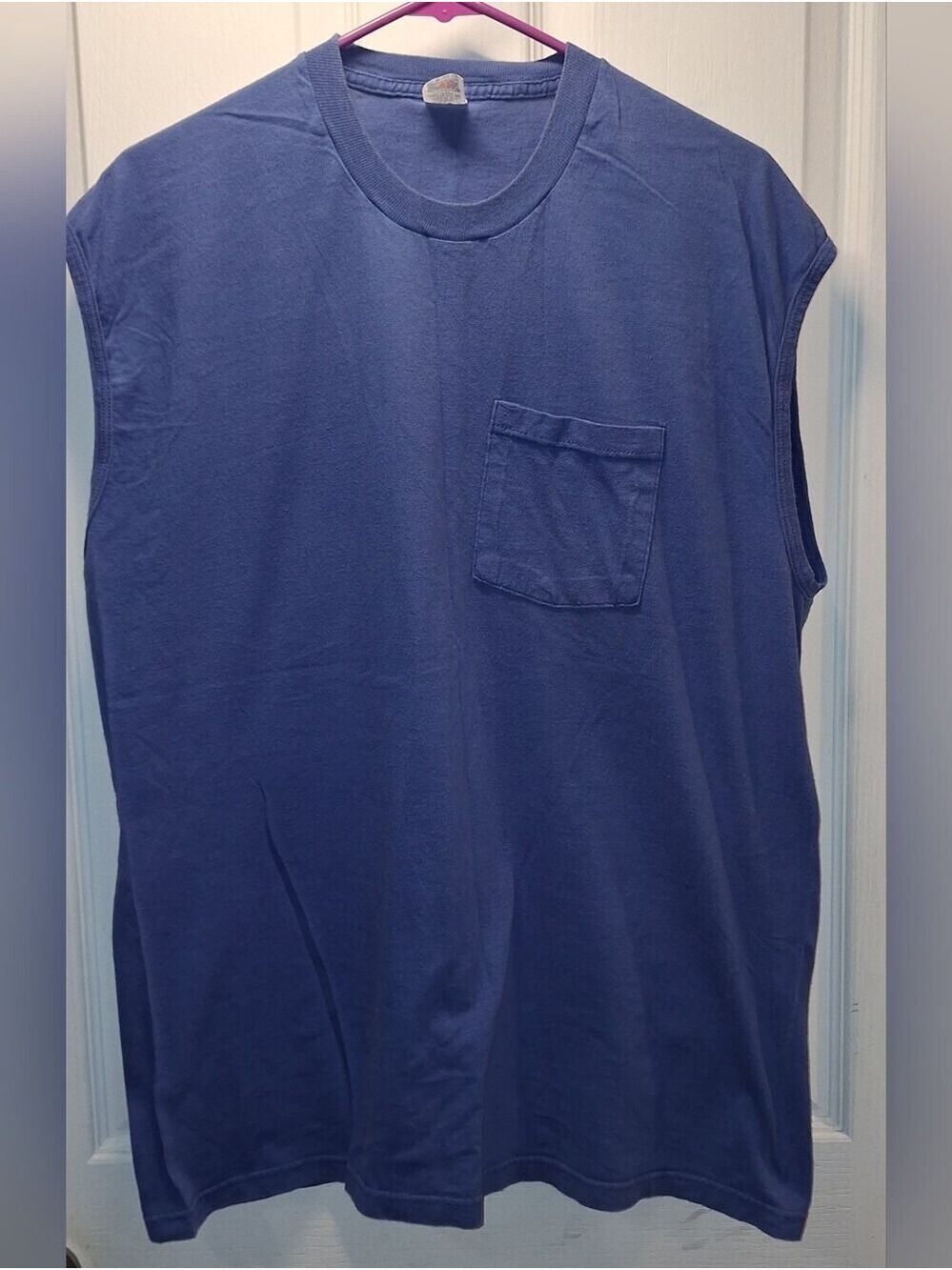 Fruit of the Loom Men's Blue Sleeveless Pocket Muscle Tee XXL